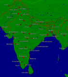 Indien Städte + Grenzen 3547x4000